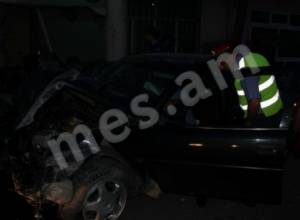 Car collided with gas tube