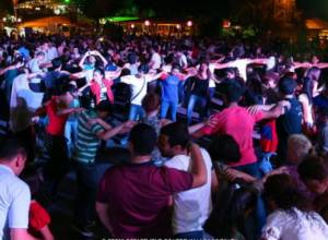 Folk dances training on the Freedom Square