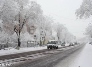Black ice on some roads in Armenia 