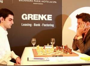Levon Aronian ties his second-round game against David Baramidze