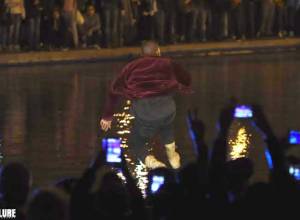 Kanye West jumps into Swan Lake in Yerevan