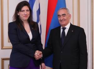 Galust Sahakyan receives the Speaker of the Hellenic Parliament