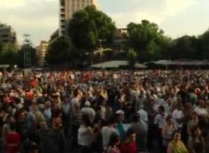 Demonstrators at Liberty Square start sit-in to protest electricity price hike