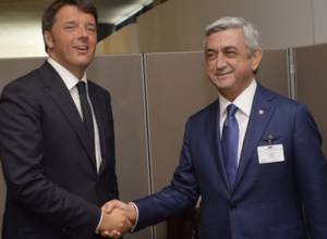 Serzh Sargsyan meets with Prime Ministers of Italy and Sweden