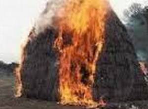 Сгорело свыше 300 стогов корма