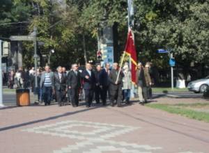 Communists lay flowers at Myasnikyan Statue