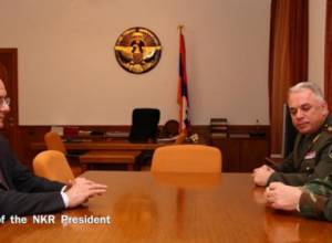 Artsakh President receives Armenian Defense Minister Seyran Ohanyan