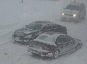 A number of roads difficult to pass due to blizzard