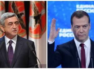 Председатель РПА С. Саргсян поздравил Медведева