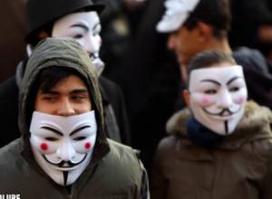 Акция анонимусов в прямом эфире