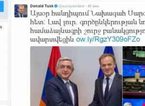 “Good news”: Donald Tusk posts in Armenian