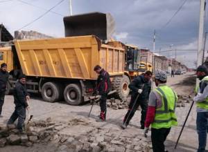 Paving built during reign of Tsar destroyed in Gyumri