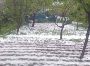 В Бюракане пошел обильный град