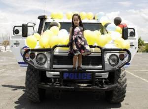 Balloons- on police armored vehicles