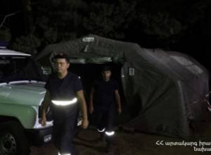 Около Бюракана почти всю ночь велись работы по тушению пожара