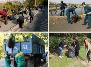 Работы по санитарной очистке в Разданском ущелье парках Победы и Нор Арабкир