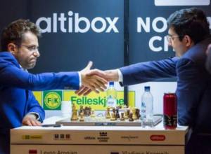 Levon Aronian - Vladimir Kramnik, meeting with leaders