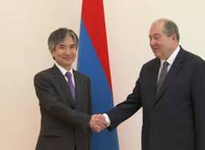 Newly appointed Ambassador of Japan presente his credentials to President of Armenia