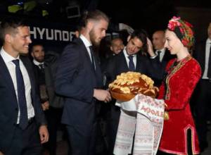 Spanish team welcomed with salt and bread in Krasnodar