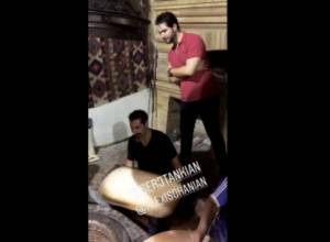 Serj Tankian and Alexis Ohanian try to bake lavash in tonir