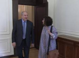 Նախագահ Արմեն Սարգսյանը հյուրընկալել է Արսինե Խանջյանին