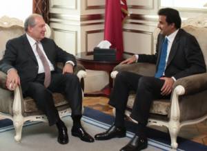 Նախագահ Արմեն Սարգսյանը հանդիպել է Կատարի էմիր Թամիմ բին Համադ Ալ Թանիի հետ