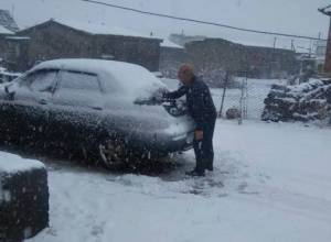 В Ширакской области пошел снег
