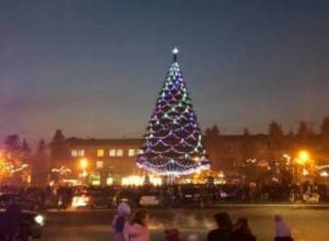 Зажглись огни на главной елке Гюмри