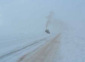 Heavy snowfall in Vardenyants Pass