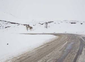 Black ice on some parts of roads in Aragats and Goris