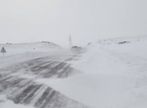 На участке от Севанского полуострова до Дилижанского туннеля - метель