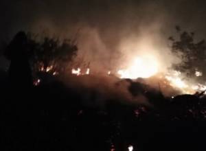 На покрытой травой территории от села Привольное до грузинской границы вспыхнул пожар