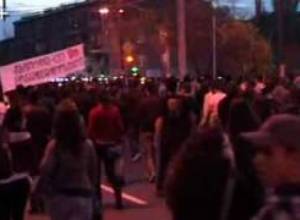 Torchlight procession march