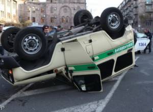 "ArmIncasation" car turned over