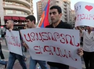 HAK holds march in defense of Tigran Arakelyan