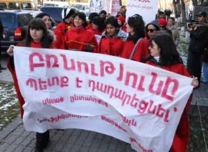 "We say no to violence!"