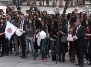 Congratulated girls with HHK flags