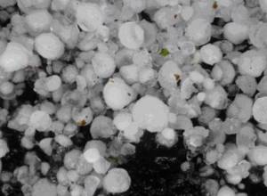 Hail causes damage in middle of summer