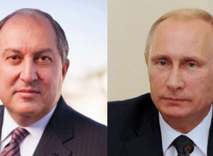 Президент Армен Саргсян поздравил Владимира Путина с днем рождения