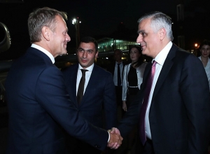 Вице-премьер Мгер Григорян встретил председателя СЕ Дональда Туска