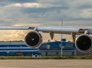 Во время взлета дикие гуси столкнулись с двигателем самолета