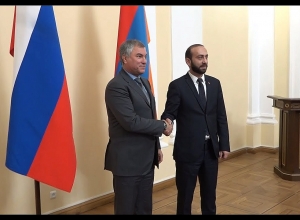ՀՀ Ազգային ժողովի նախագահը հանդիպել է ՌԴ Պետդումայի խոսնակ Վյաչեսլավ Վոլոդինի հետ