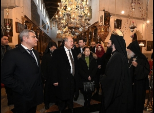 Նախագահ Արմեն Սարգսյանը և տիկին Նունե Սարգսյանն այցելել են Բեթղեհեմի Սուրբ Ծննդյան տաճար