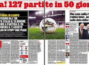 Իտալիայի ֆուտբոլի Ա սերիան հետաձգված 127 խաղը կանցկացնի 50 օրում