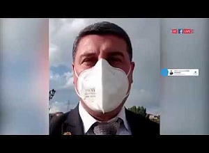 Գեղարքունիքի մարզպետ Գնել Սանոսյանը Գավառի բնակիչներին դիմակներ է բաժանել