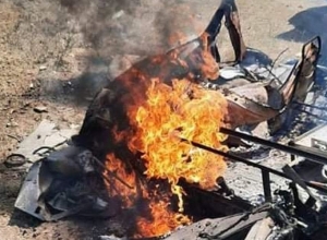 Ударный беспилотник ВС Азербайджана нанес удар по машине МЧС,  жертв нет