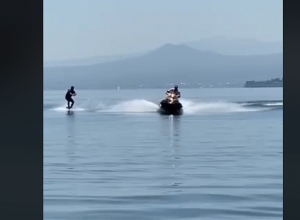 Ռոբերտ և Լևոն Քոչարյանների վեյկբորդինգը Սևանում