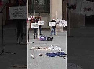 Bloody laundry - Protest action in Canada in support of Artsakh