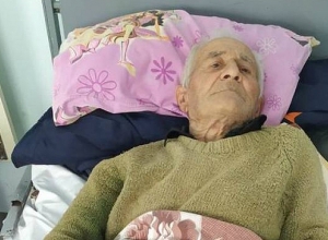 90-year-old Sergey Hakobyan, who was wounded at his home in Shushi