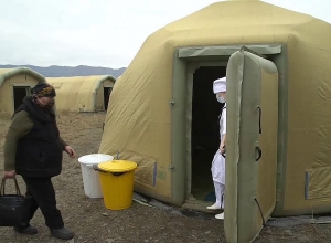 Работа специалистов медотряда специального назначения в Степанакерте